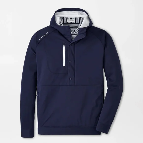 Peter Millar Blue Windbreaker Hoodie With Sleek Design. - Picture 5 of 12
